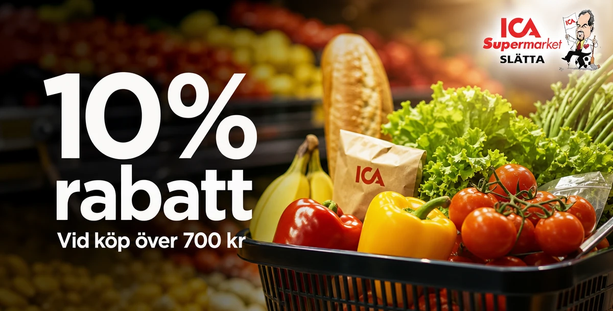 ICA Supermarket Slätta – 10% rabatt – Vid köp över 700 kr