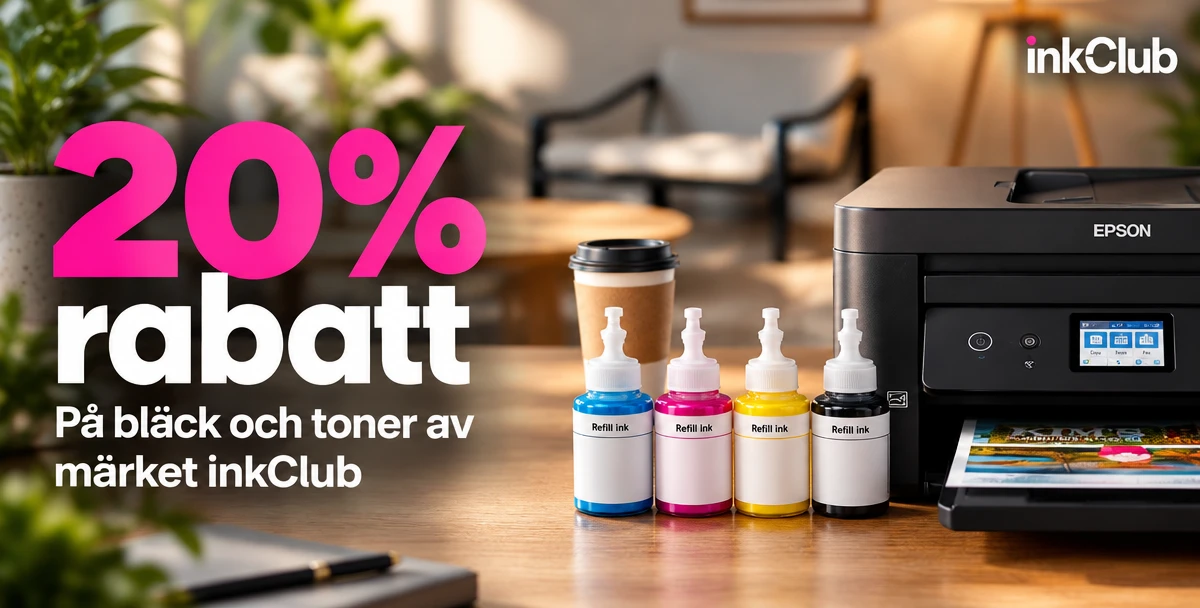 inkClub – 20% rabatt – På bläck och toner av märket inkClub