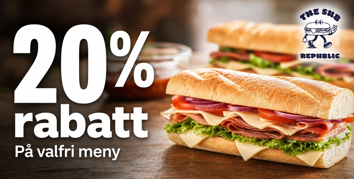 The Sub Republic Uppsala – 20% rabatt – På valfri meny