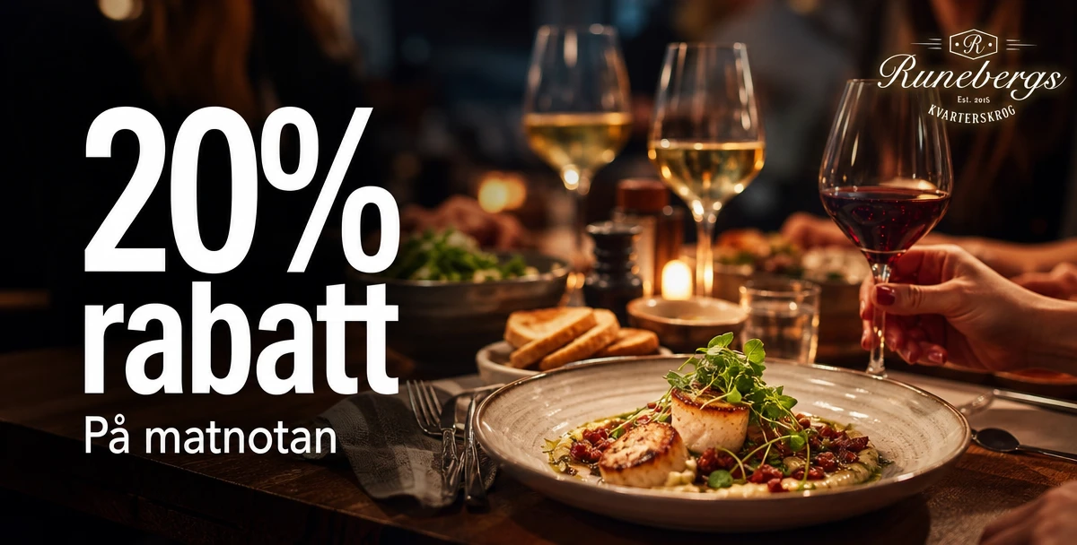 Runebergs Kvarterskrog - Restaurang Gävle – 20% rabatt – På matnotan