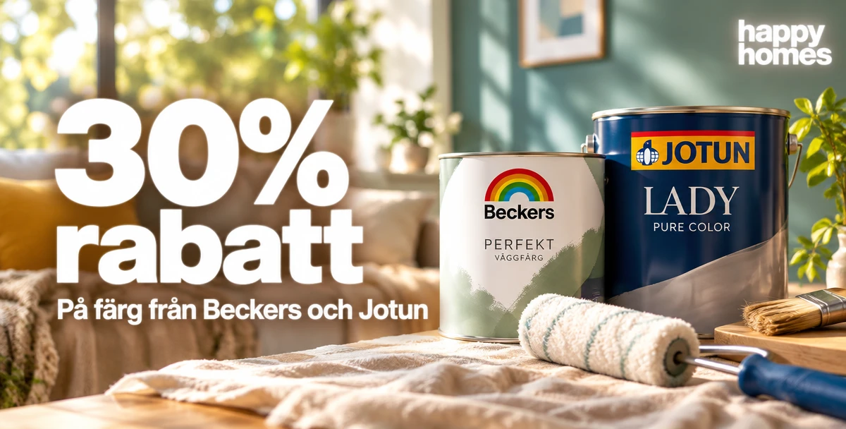 Happy Homes – 30% rabatt – På färg från Beckers och Jotun
