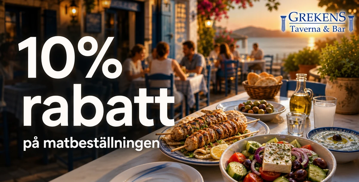 Grekens taverna & bar – 10% rabatt – på matbeställningen