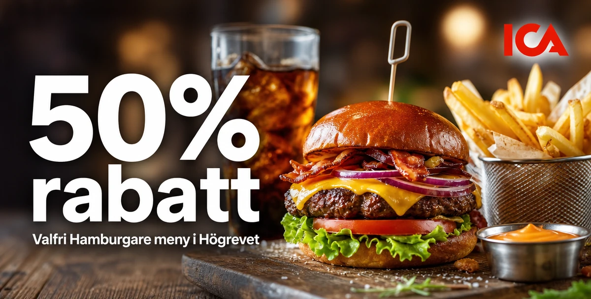 ICA Kvantum Hammarö – 50% rabatt – Valfri Hamburgare meny i Högrevet