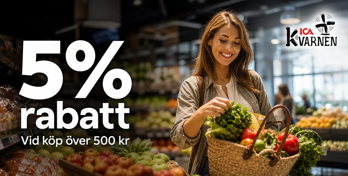 ICA Supermarket Kvarnen, Borlänge – 5% rabatt – Vid köp över 500 kr