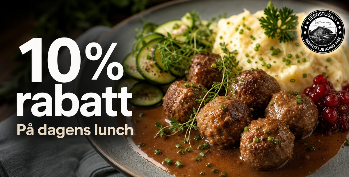 Bergstugan – 10% rabatt – På dagens lunch