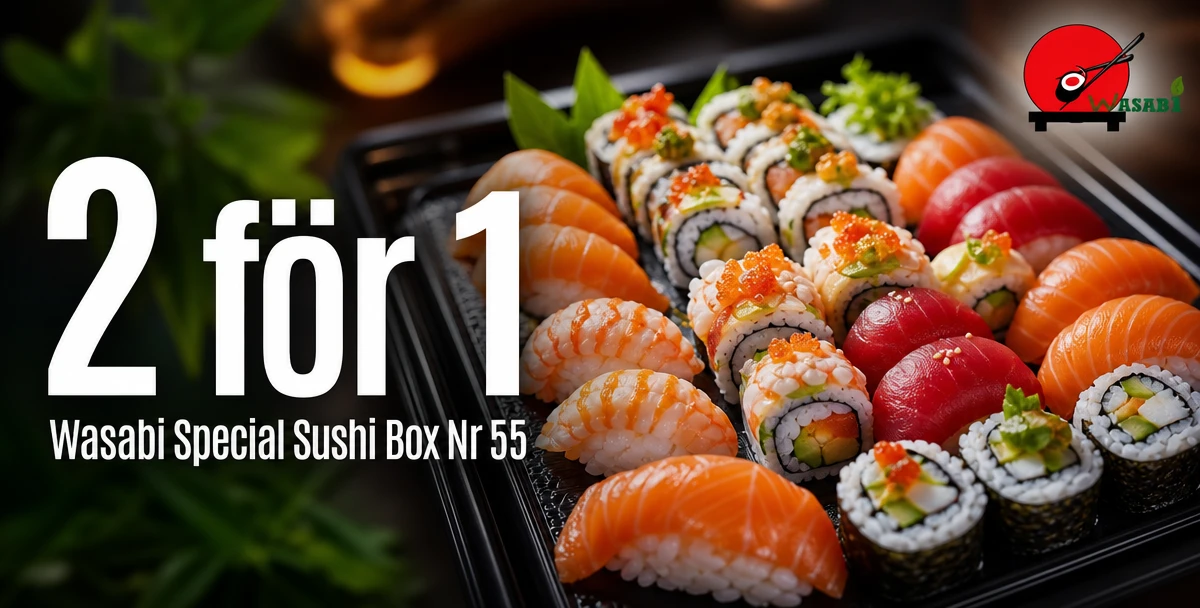 Wasabi Sushi Bar – 2 för 1 – Wasabi Special Sushi Box Nr 55