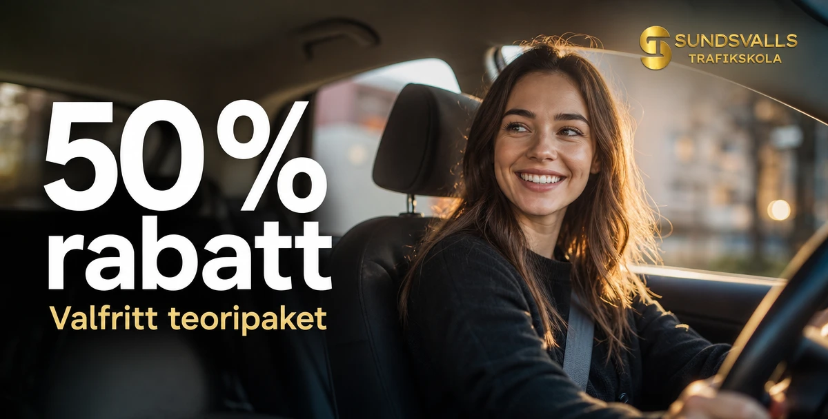 Sundsvalls trafikskola – 50% rabatt – Valfritt teoripaket