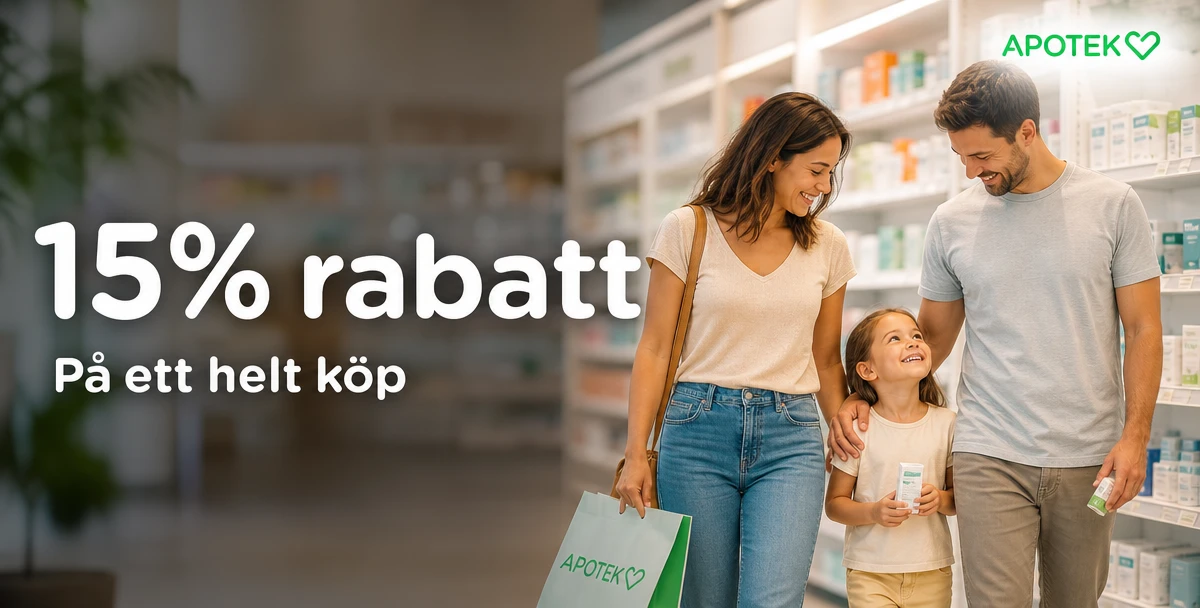 Apotek Hjärtat – 15% rabatt – På ett helt köp
