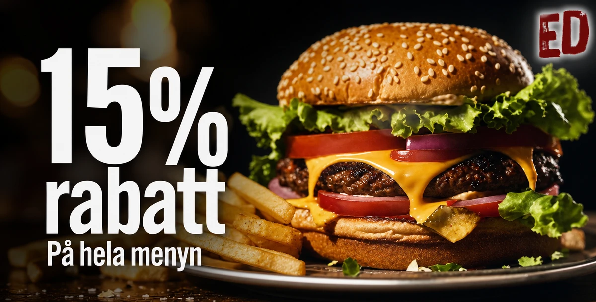 Ed's Burgers – 15% rabatt – På hela menyn
