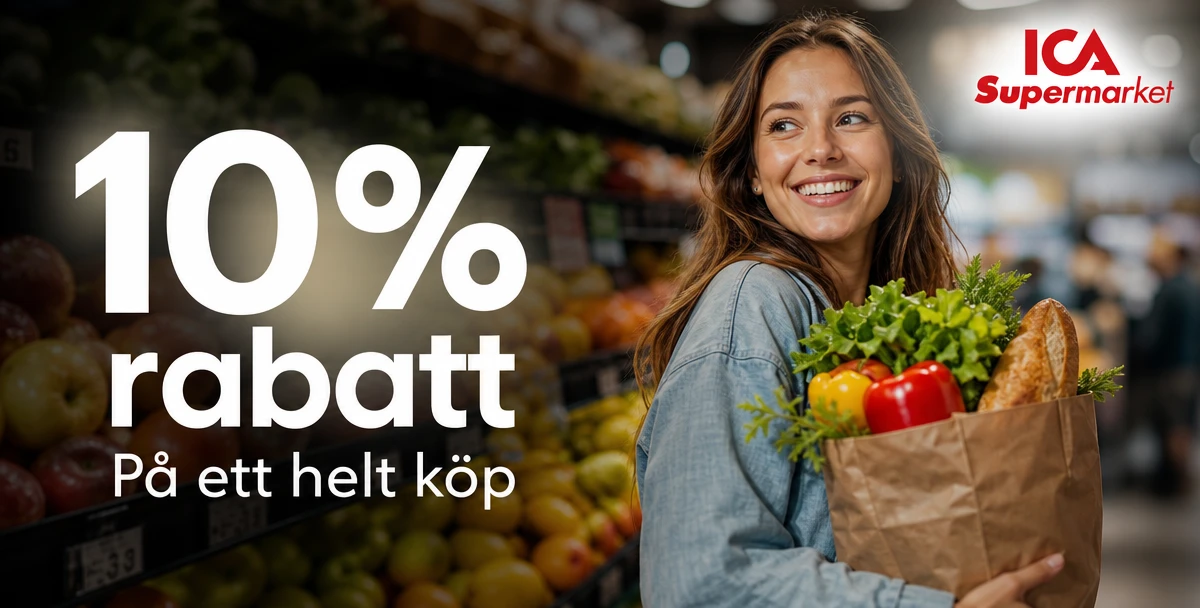 ICA Supermarket Väst – 10% rabatt – På ett helt köp