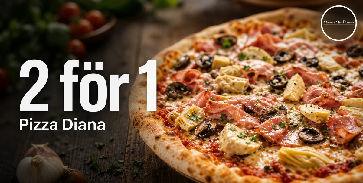 Mamma Mia Pizzeria – 2 för 1 – Pizza Diana