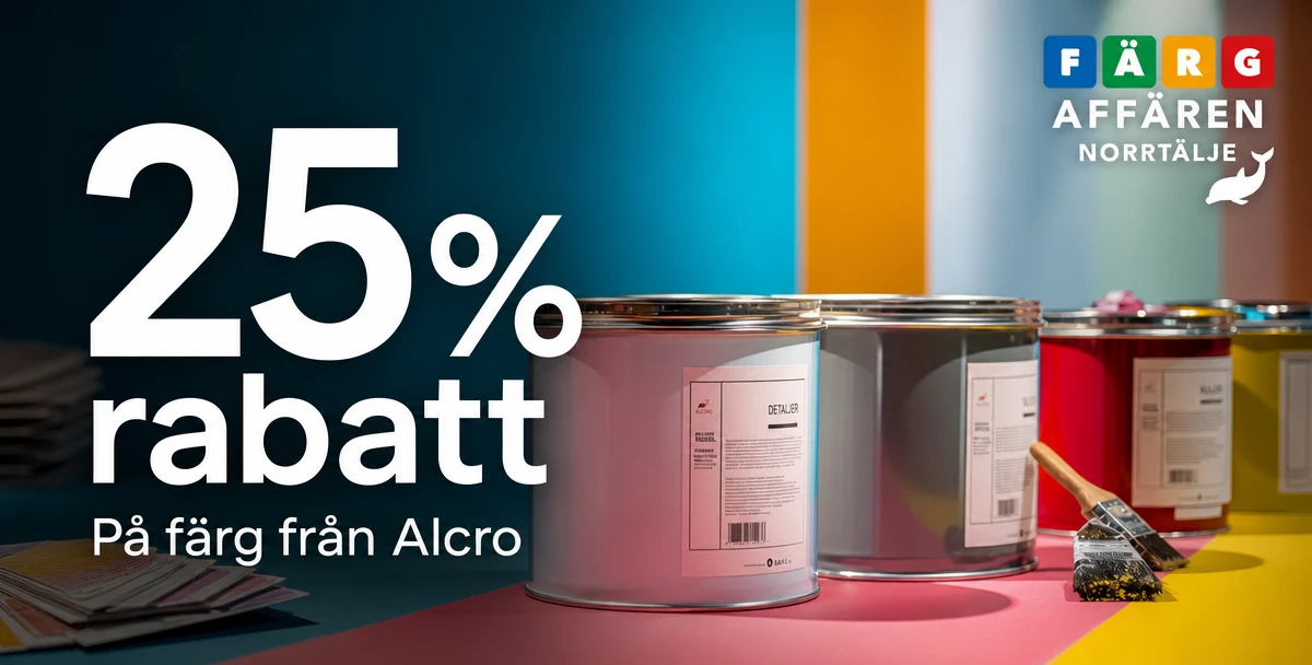 Färgaffären i Norrtälje AB - Alcro Studio Norrtälje – 25% rabatt – På färg från Alcro