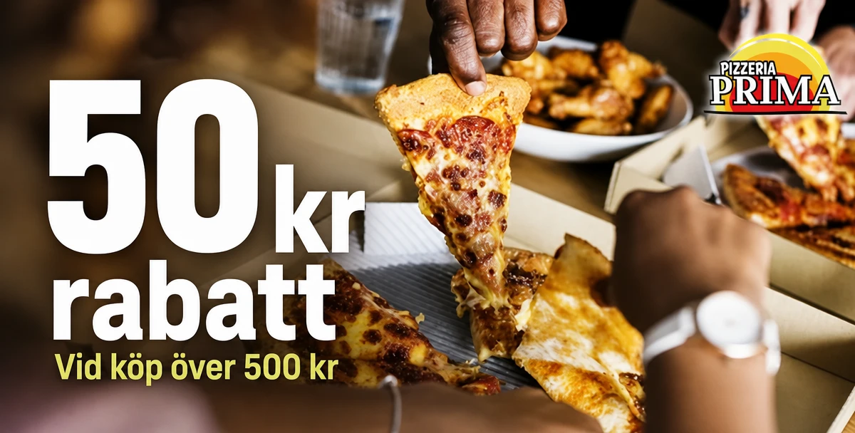 Pizzeria Prima – 50 kr rabatt – Vid köp över 500 kr