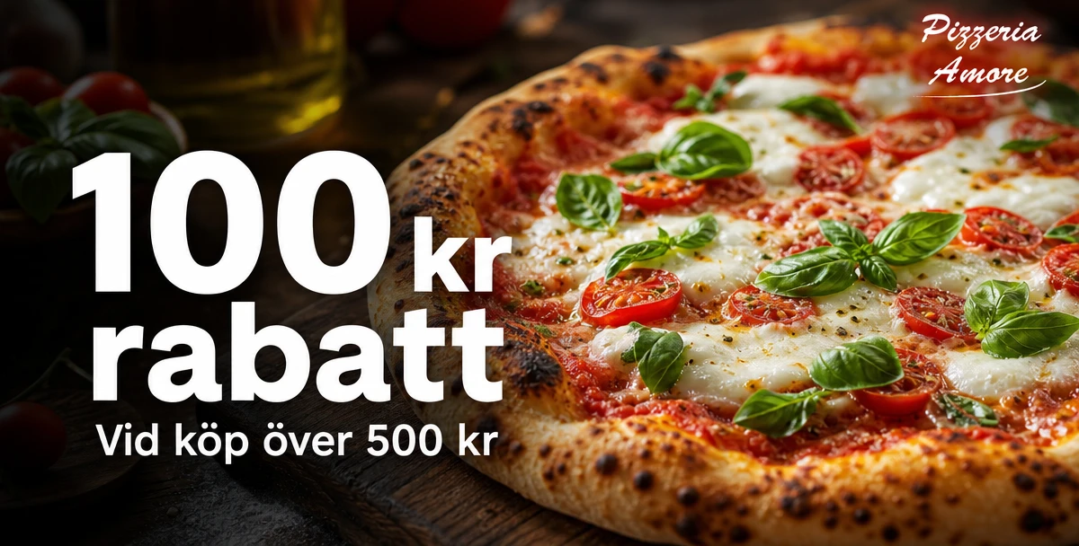 Restaurang & Pizzeria Amore i Orsa – 100 kr rabatt – Vid köp över 500 kr