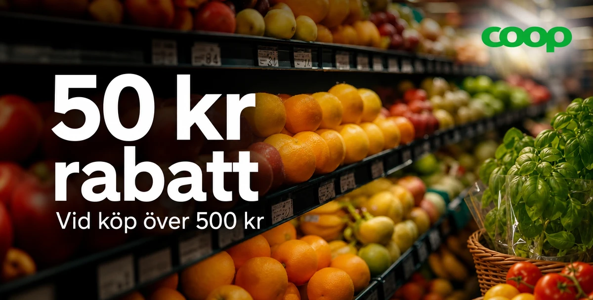Coop – 50 kr rabatt – Vid köp över 500 kr
