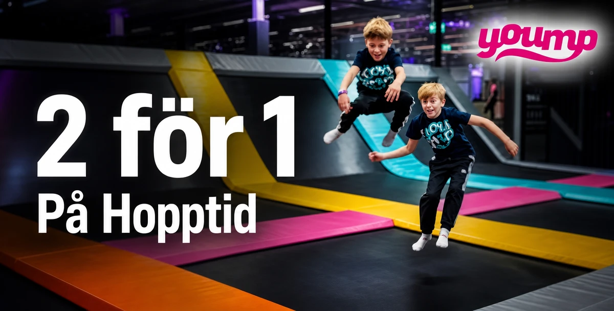 Yoump Trampoline Park – 2 för 1 – På Hopptid