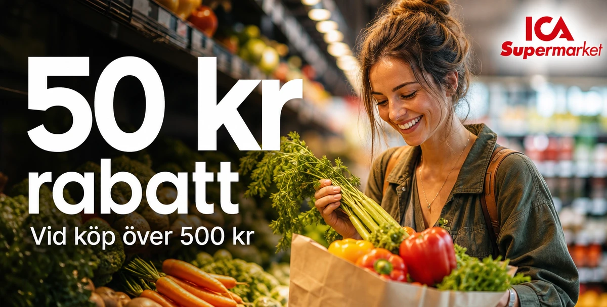 ICA Supermarket Brukskanonen – 50 kr rabatt – Vid köp över 500 kr