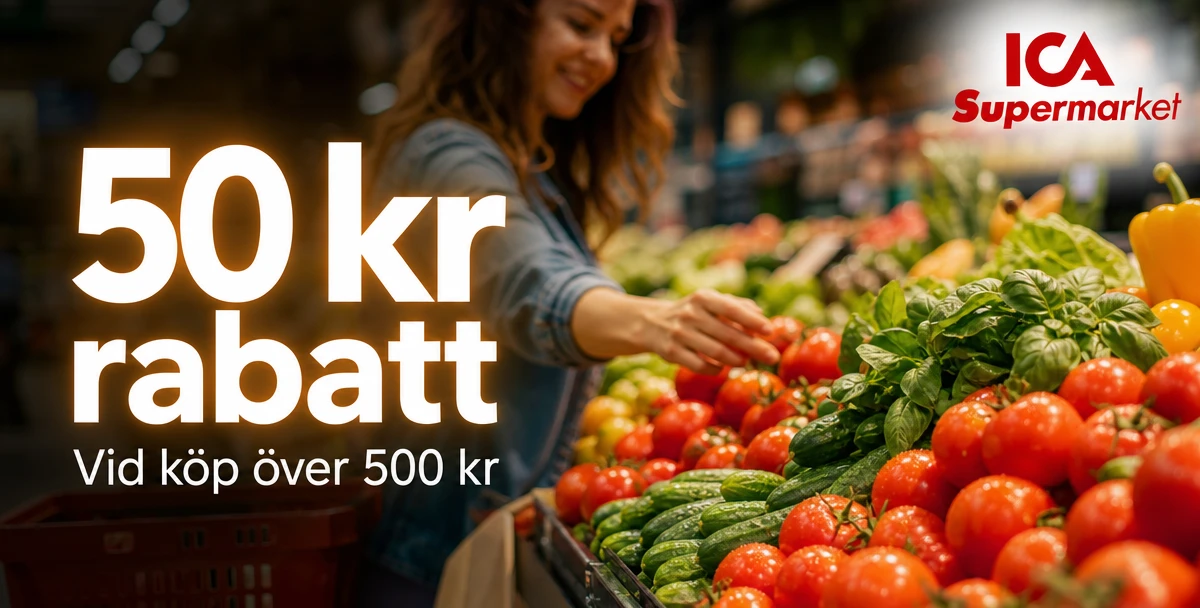 ICA Supermarket Alunda – 50 kr rabatt – Vid köp över 500 kr
