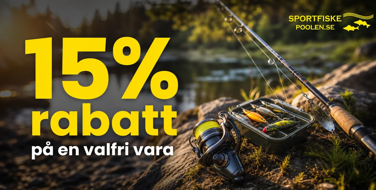 Sportfiskepoolen – 15% rabatt – på en valfri vara