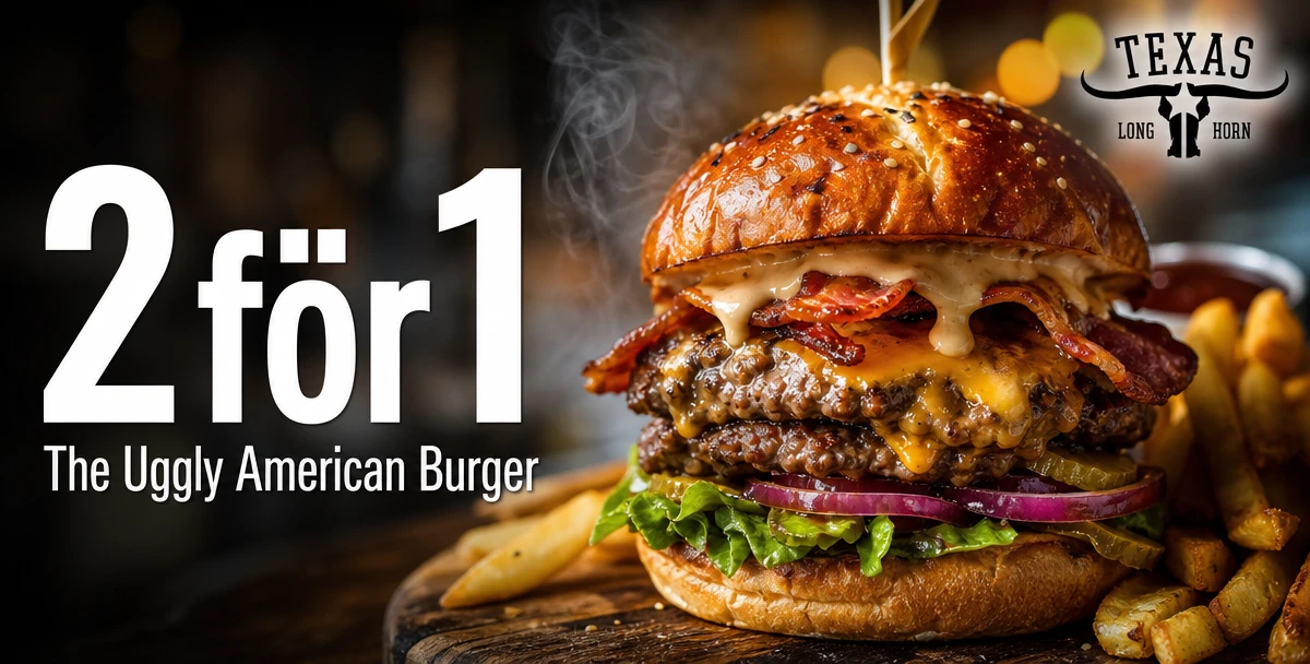 Texas Longhorn – 2 för 1 – The Uggly American Burger