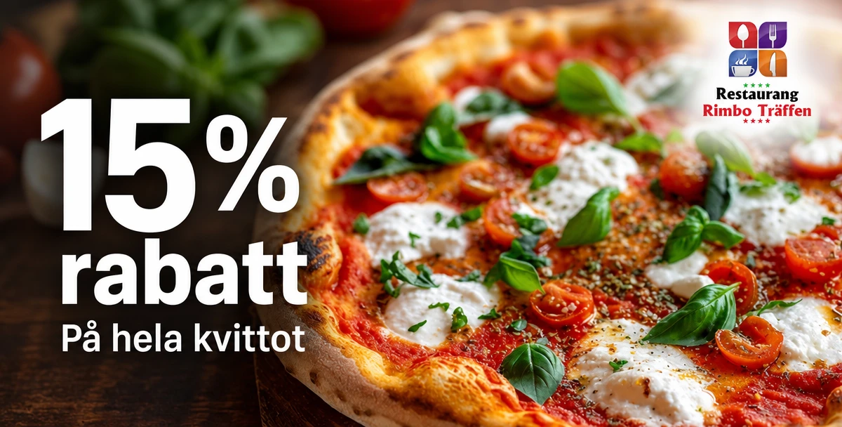 Restaurang Rimbo Träffen – 15% rabatt – På hela kvittot