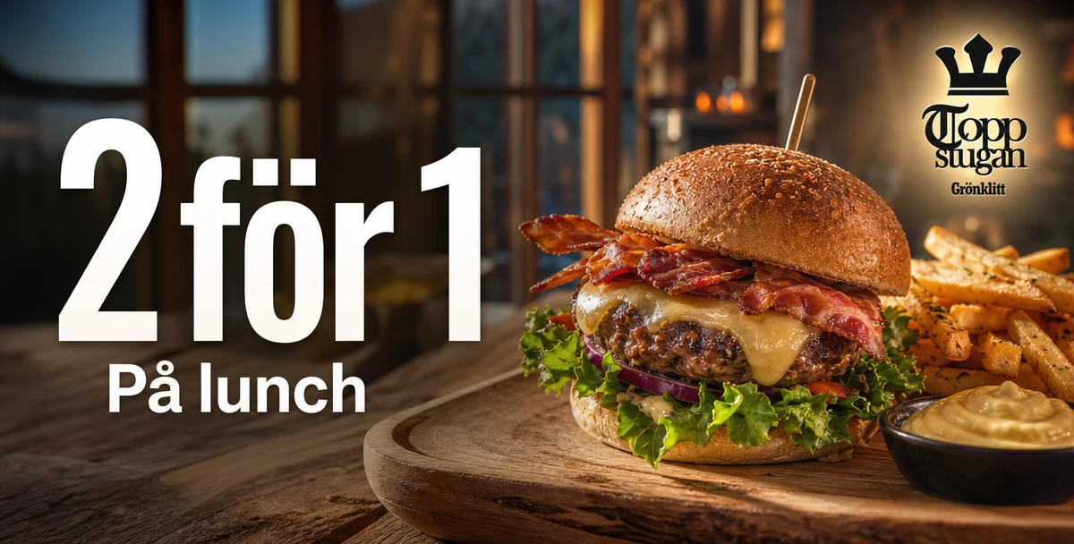 Toppstugan Grönklitt – 2 för 1 – På lunch