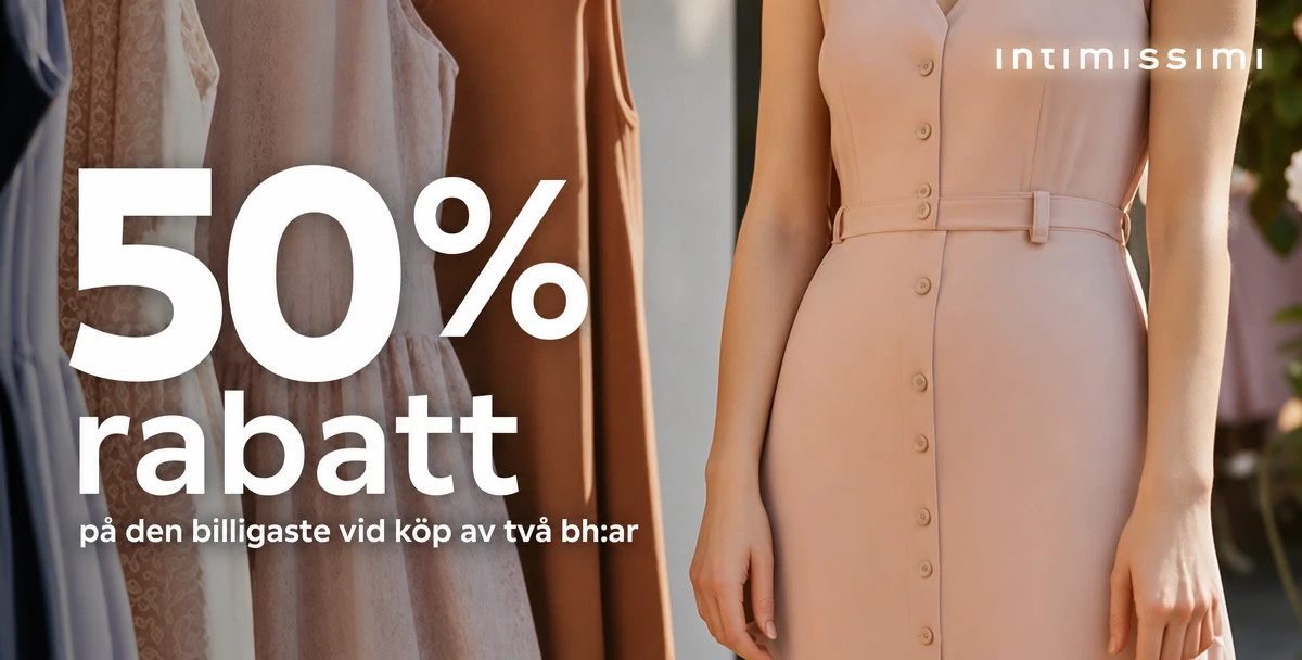 Intimissimi – 50% rabatt – på den billigaste vid köp av två bh:ar