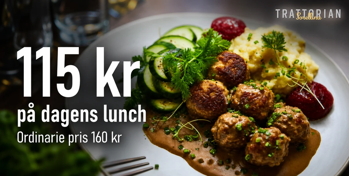 Trattorian Sorellina – 115 kr på dagens lunch – På dagens lunch