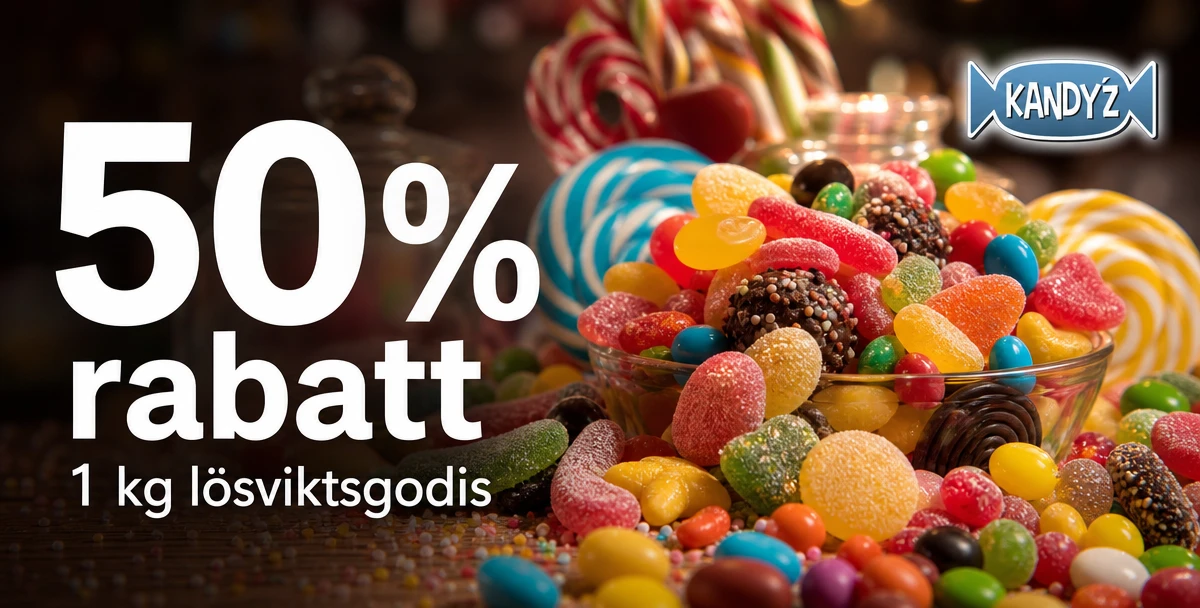Kandyz – 50% rabatt – 1 kg lösviktsgodis