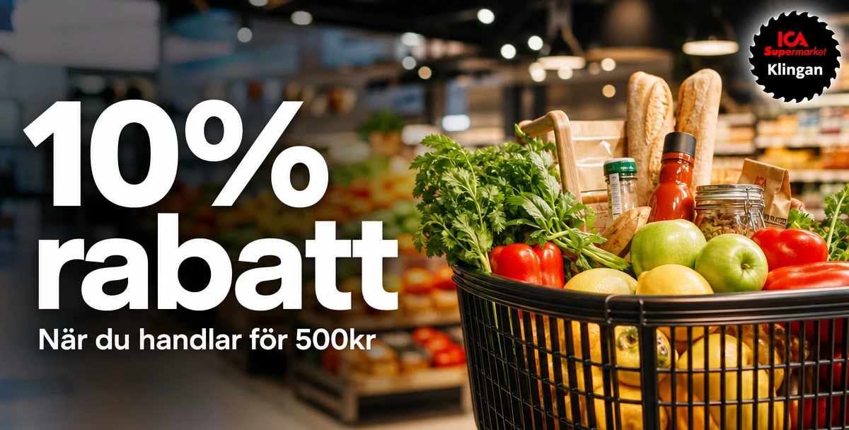 ICA Supermarket Klingan – 10% rabatt – När du handlar för 500kr