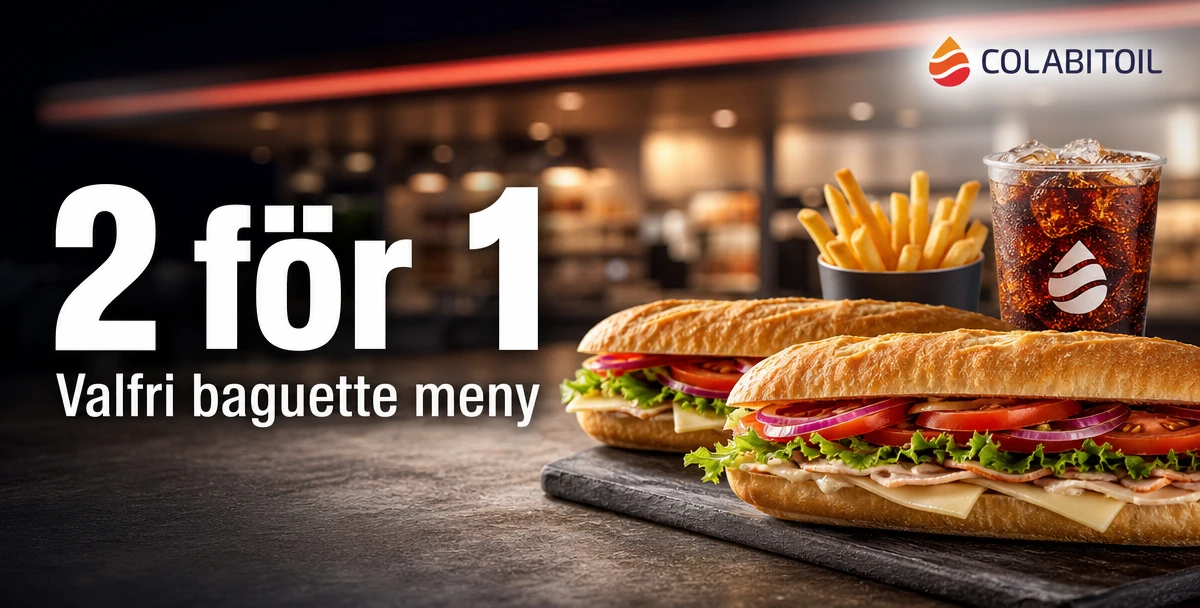 Colabitoil Gävle GDG – 2 för 1 – Valfri baguette meny