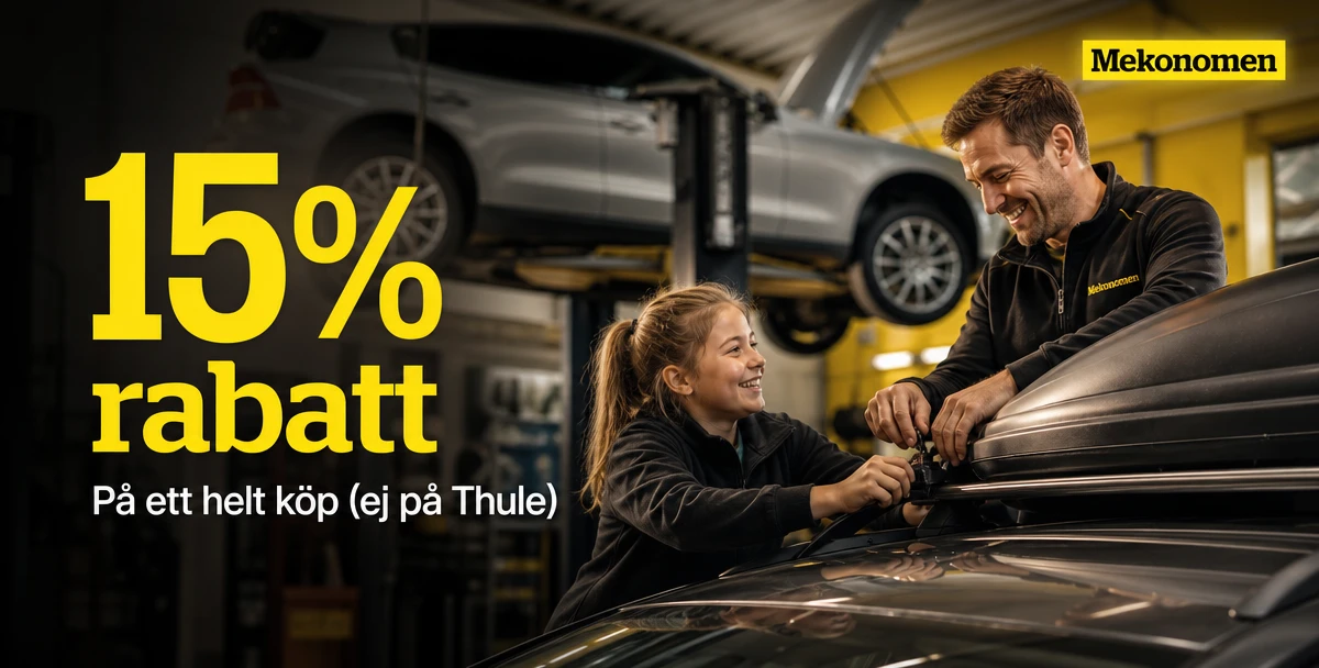 Mekonomen – 15% rabatt – På ett helt köp (ej på Thule)