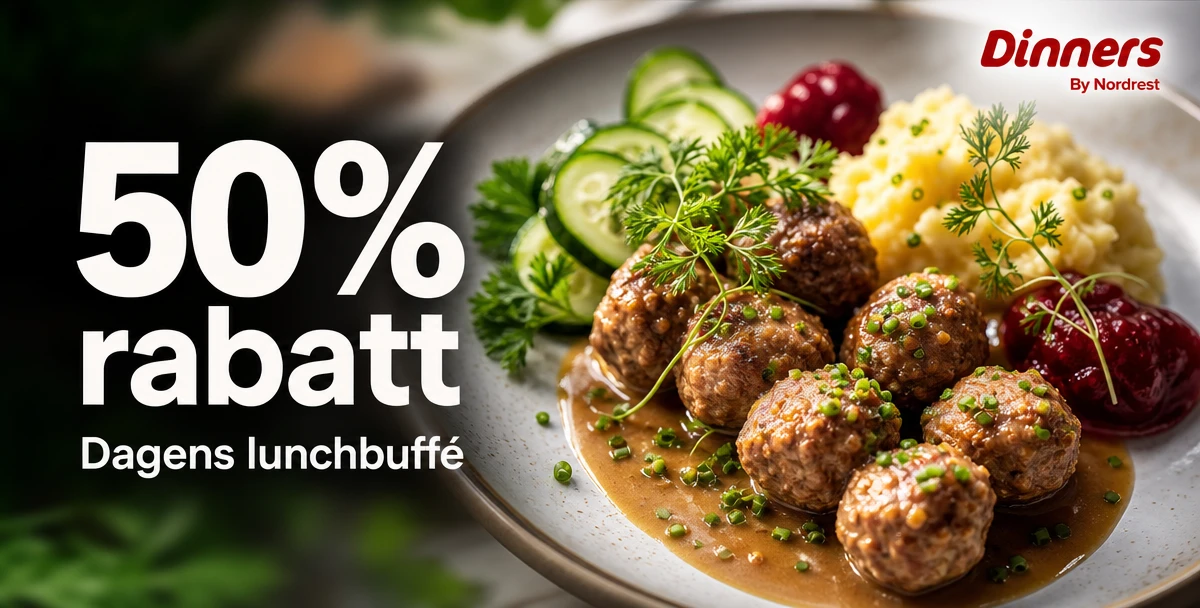 Dinners by Nordrest – 50% rabatt – Dagens lunchbuffé