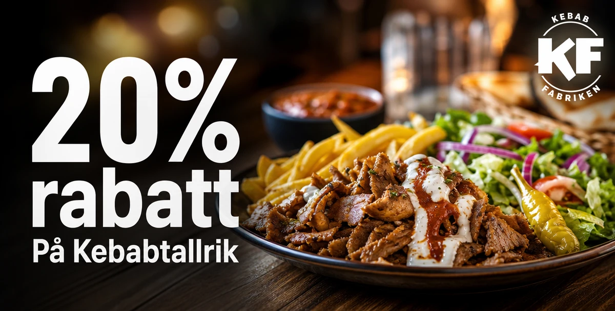 Kebabfabriken Västerås Erikslund – 20% rabatt – På Kebabtallrik