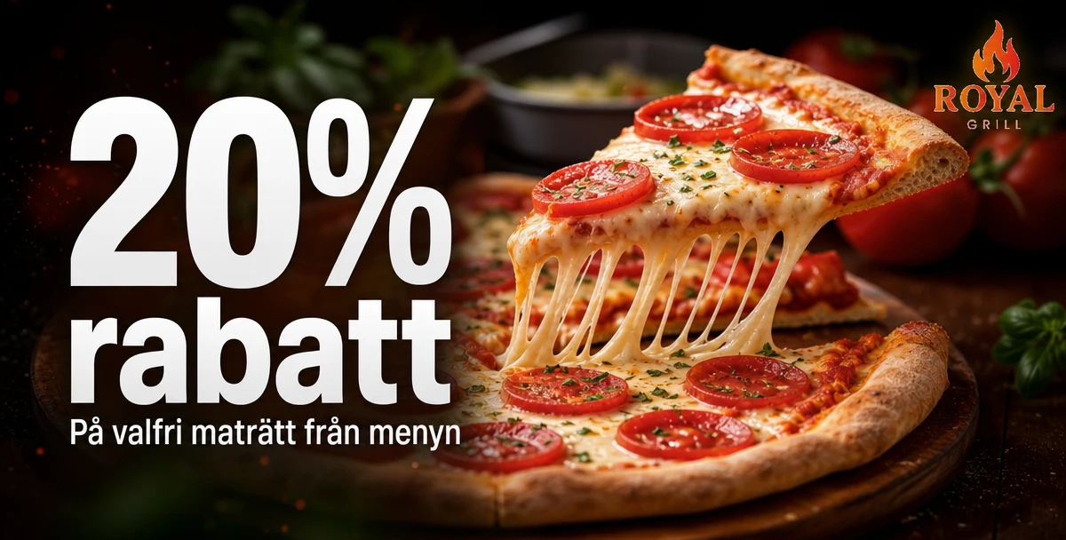 Royal Grill – 20% rabatt – På valfri maträtt från menyn