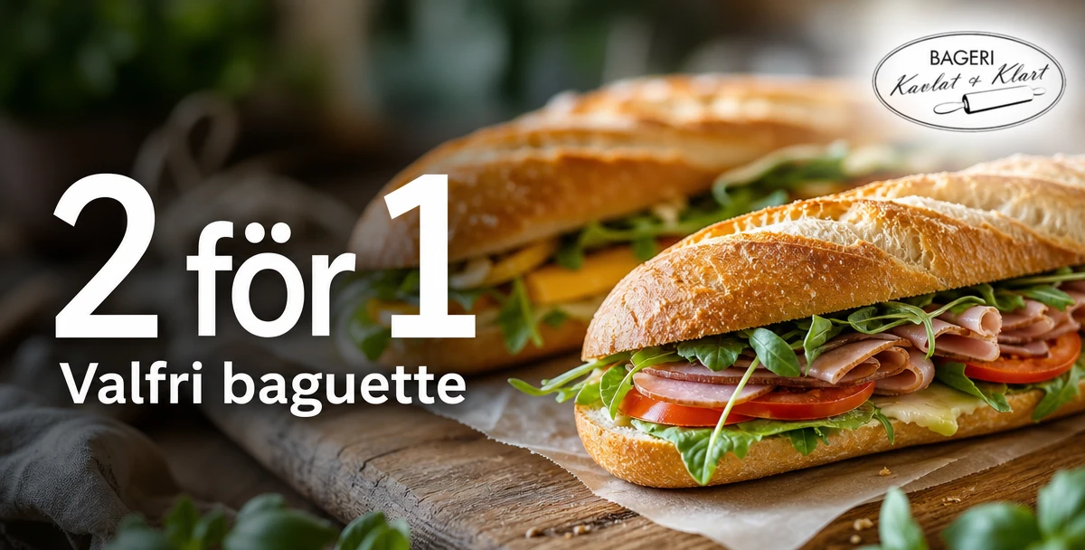 Bageri Kavlat & Klart Magasinet – 2 för 1 – Valfri baguette