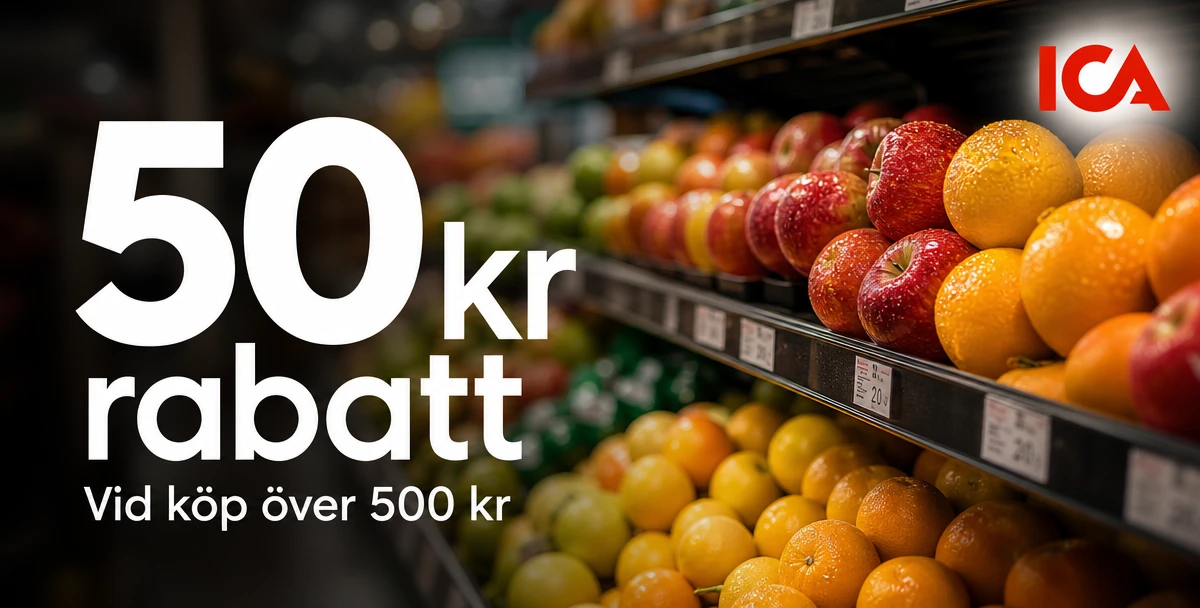 ICA Supermarket Mullsjö – 50 kr rabatt – Vid köp över 500 kr
