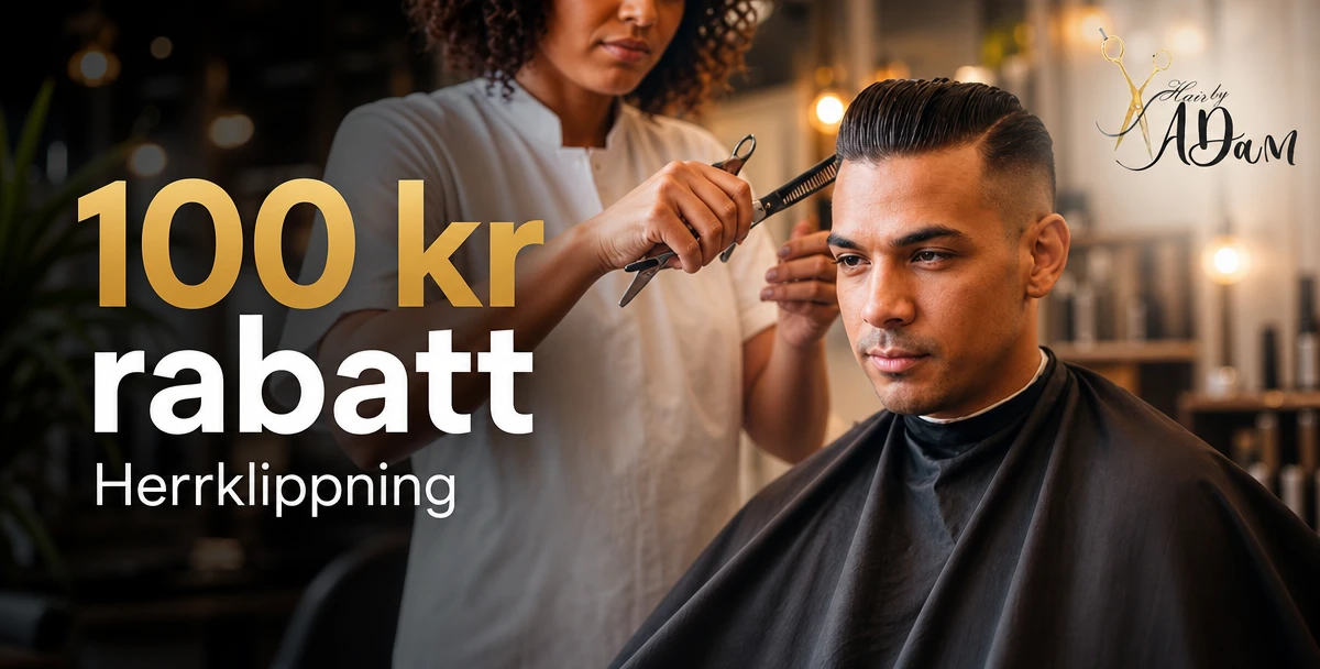 Adams Salong – 100 kr rabatt – Herrklippning