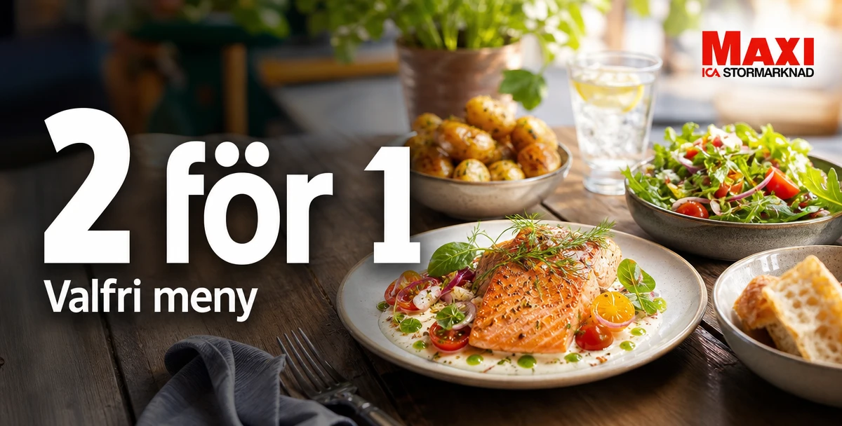 ICA Maxi Kumla Café – 2 för 1 – Valfri meny