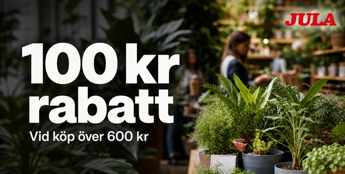 Jula – 100 kr rabatt – Vid köp över 600 kr