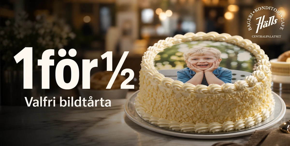 Hälls Konditori – 1för½ – Valfri bildtårta