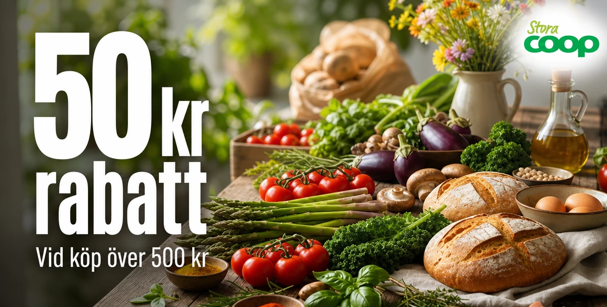 Stora Coop Enköping – 50 kr rabatt – Vid köp över 500 kr