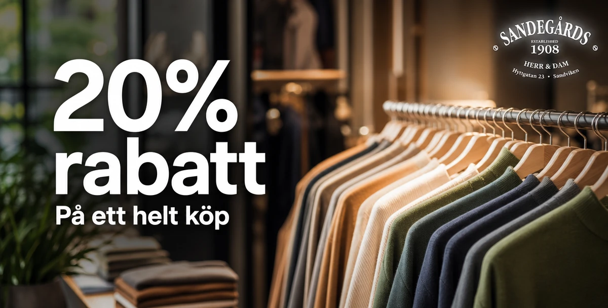 Sandegårds – 20% rabatt – På ett helt köp