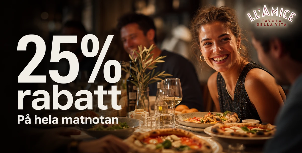 Ll'Amice – 25% rabatt – På hela matnotan