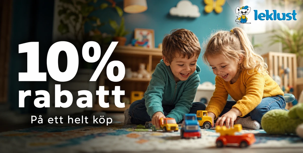 Leklust – 10% rabatt – På ett helt köp
