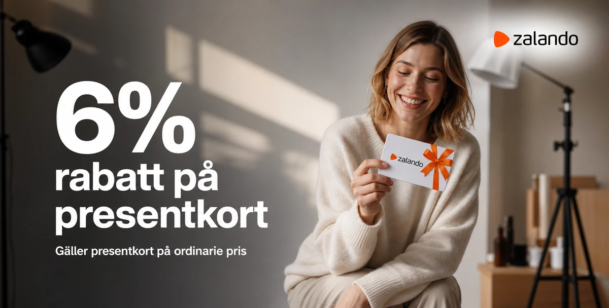 Zalando Presentkort – 6% rabatt på presentkort – Gäller presentkort på ordinarie pris