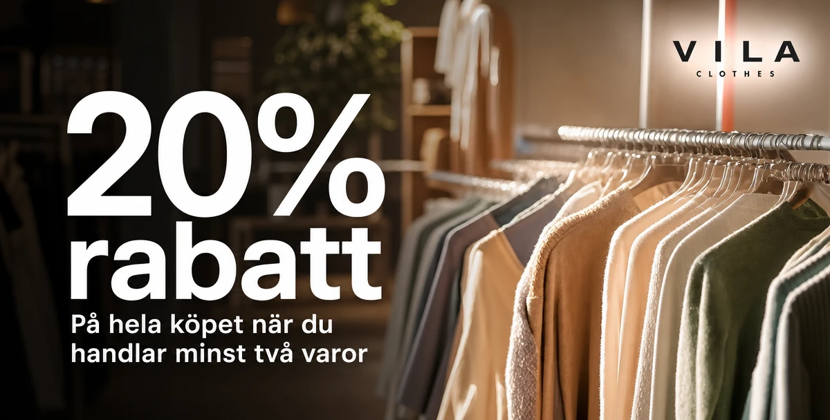 VILA – 20% rabatt – På hela köpet när du handlar minst två varor