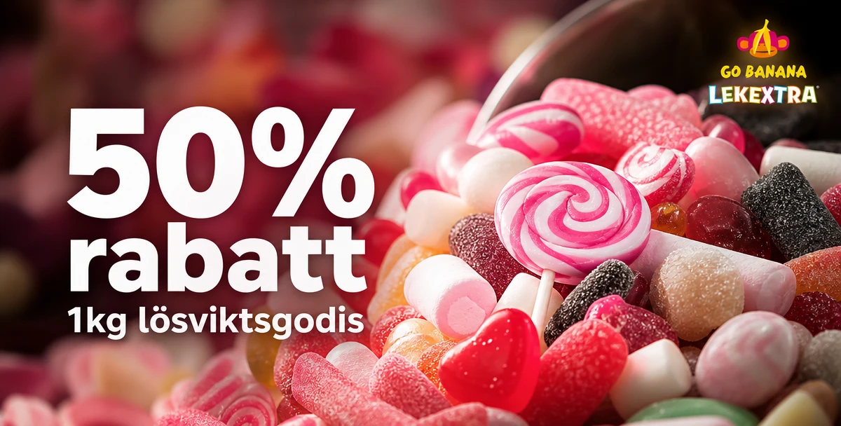 Go Banana – 50% rabatt – 1kg lösviktsgodis