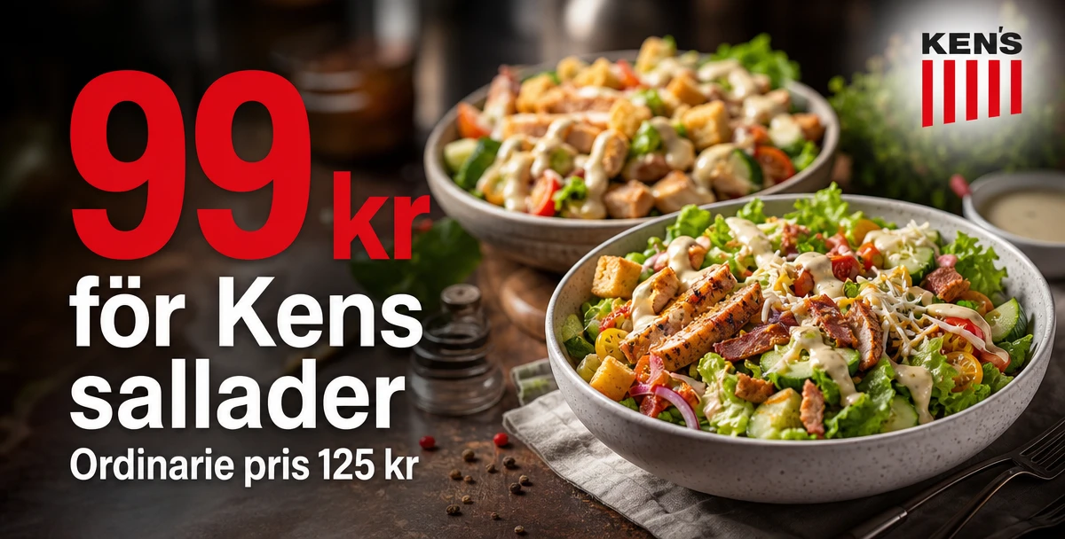KENS Boländerna: Pizza • Kebab • Sallad – 99 kr för Kens sallader – För Kens sallader