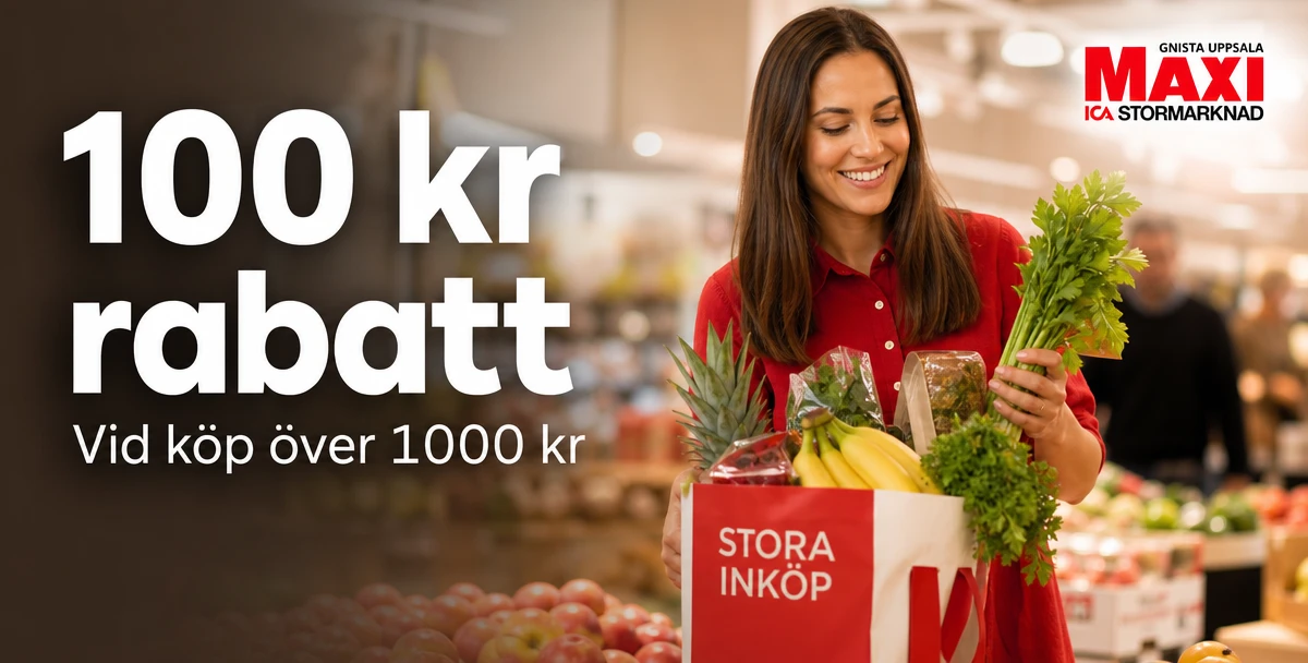 ICA Maxi Gnista – 100 kr rabatt – Vid köp över 1000 kr